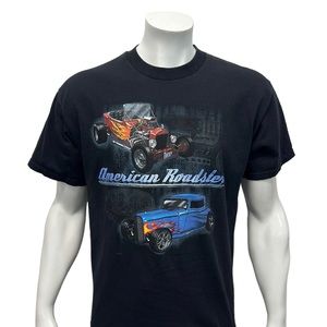 American Roadster Hotrod Vintage Cars T-Bucket Black Graphic Tee T-Shirt Size LG